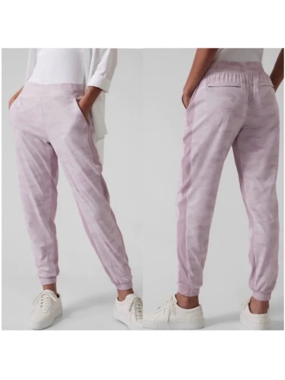 Athleta Brooklyn Camo Lined Jogger Pants Luxe Shasta Purple